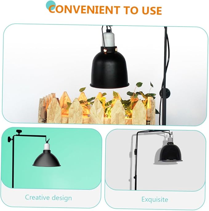 GANAZONO Reptile Tank Accessory Metal Plant Lamp Stand Heat Lamp Rack for Reptile Lighting