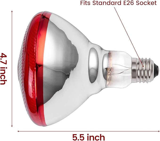 Heat Lamp for Chickens Coop Brooder and Reptile Heat Bulb 150 Watt Infrared Red Light