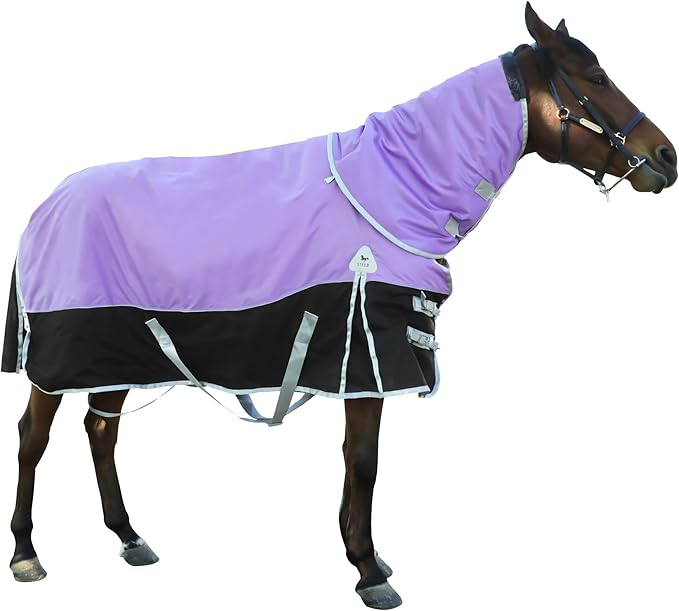 Horse Turnout Blankets Horse Blanket Winter Water Resistant,220G-Gram Polyester Poly Filling Liner 1200D Premium Turnout Horse Blanket,Medium Weight Blanket 78inches145cm