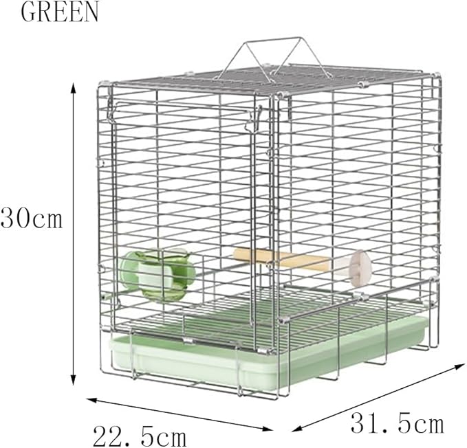 Foldable Birdcage Drawer Tray with Double Handles for Easy Cleaning and Carrying Birds for Outdoor Use Parrot Cage(Green)