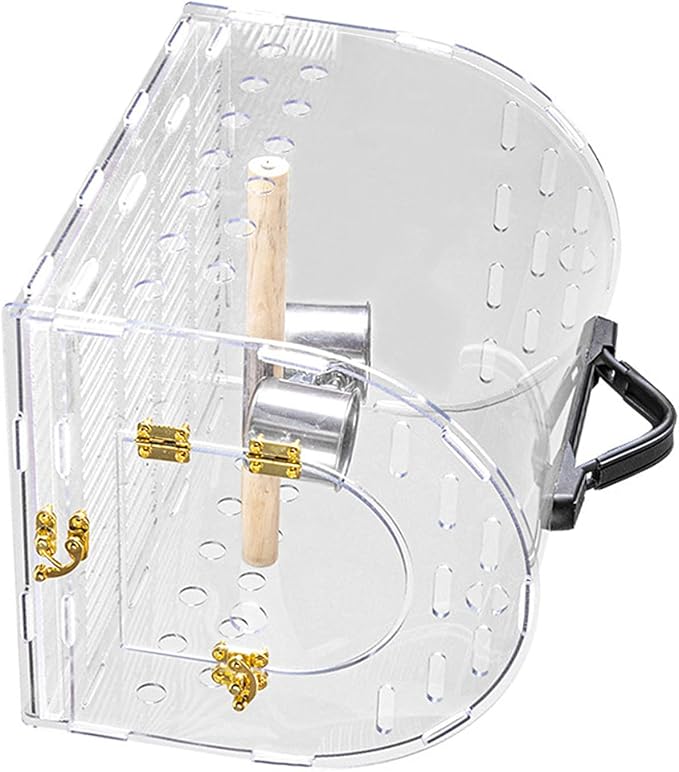 Acrylic Clear Bird Cage for Travel Outdoor Bird Carriers Cage Ventilated Bird Parrot Travel Carriers for Outdoors Indoor