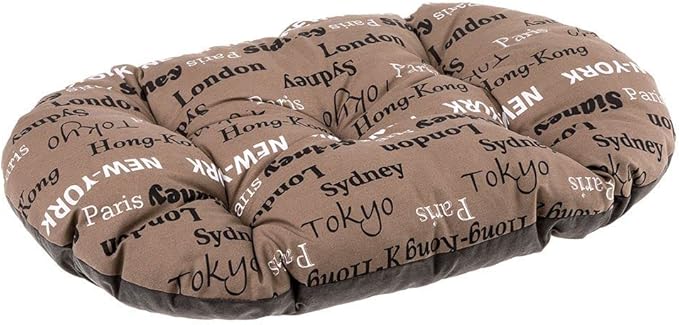 Ferplast Dog Bed Medium Dog Cushion Washable Pet Mattress in Cotton with Soft Padding, 78 x 50 m. Brown