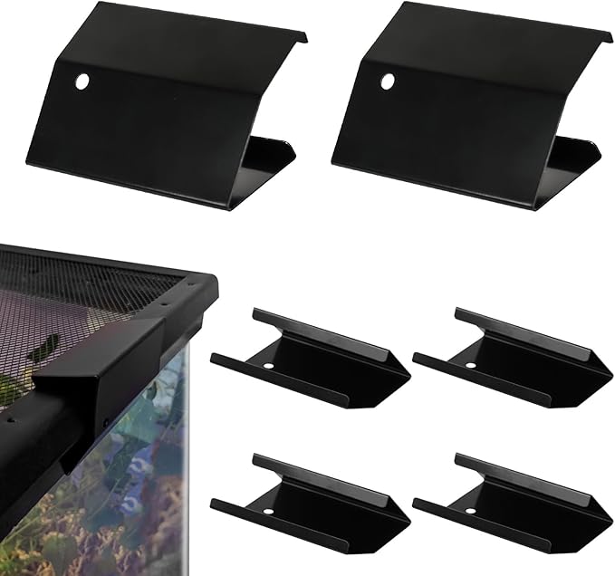 6PCS Large Reptile Tank Clips, Terrarium Covers Heavy Duty Screen Clips for 30Gallons or Larger, Reptile Aquarium Lid Clip, Screen Tank Metal Clip Escape for an Array of Reptiles from Terrarium