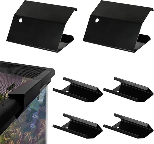 6PCS Large Reptile Tank Clips, Terrarium Covers Heavy Duty Screen Clips for 30Gallons or Larger, Reptile Aquarium Lid Clip, Screen Tank Metal Clip Escape for an Array of Reptiles from Terrarium