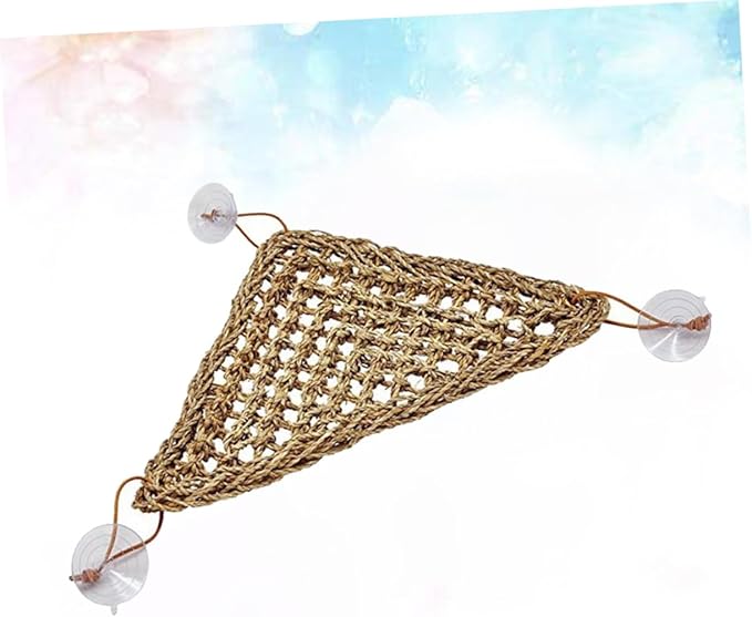 Hemoton Stable Triangle Reptile Hammock Bed for Lizards Small Crabs Elevated Swing Mat with Suckers for Easy Setup for Geckos and Reptile Accessories
