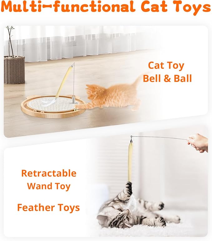 Cat Scratcher Toys Natural Sisal Pad Kitten Interactive Ball Track - Image 2