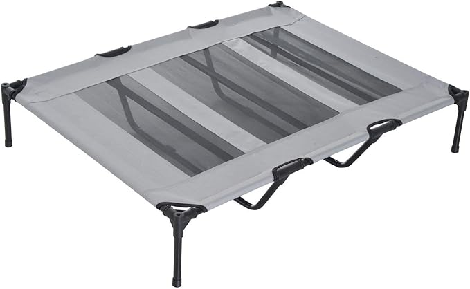 PawHut Elevated Portable Dog Cot Cooling Pet Bed With UV Protection Canopy Shade, 48 inch