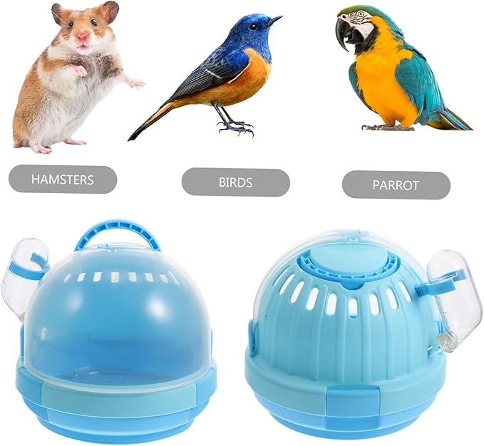 Generic Handheld Pet Parrot Travel Cage Lightweight Transparent Carrier with Breathable Design for Outdoor Use and Easy Cleaning Capsule with Galvanized Mesh Pad