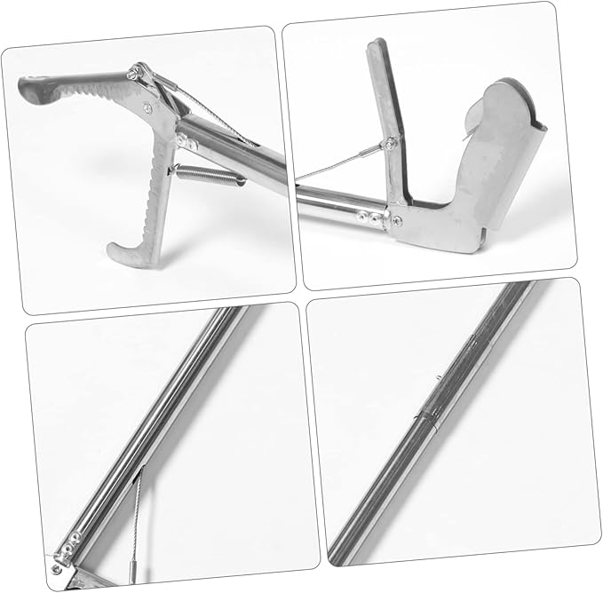 Totority Folding Stainless Steel Snake Catcher Grabber Tool Locking Mechanism for Safe Handling of Snakes and Reptiles Lightweight Portable Design for Gardens and Zoos