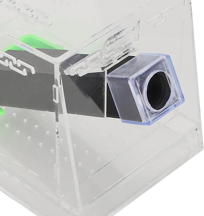 Acrylic Cricket Keeper Pen with Feeding Tubes, Transparent Observation Box, Ventilated Design, Removable Lid for Reptile Tank, Cockroach Breeding