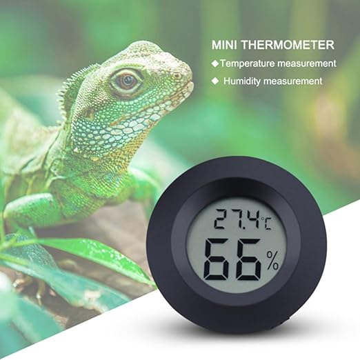 Abaodam Mini Thermohygrometer for Reptile Tank Humidity Temperature Gauge Digital Display 7-Pack Round Design