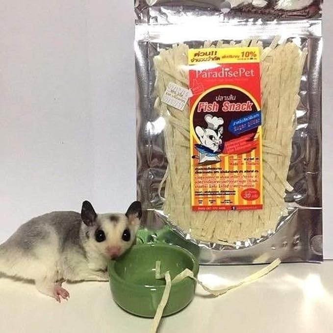 Polar Bear's Pet Shop 3 Pcs Fish Flavor Sugar Glider Hamster Squirrel Chinchillas Small Animals Sandwich Snacks and Food (30g)