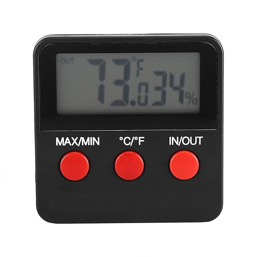 DAN&DRE Hygrometer Temperature Digital LCD Thermometer Hygrometer Temperature Humidity Monitoring Meter for Egg Incubator Pet Keeping