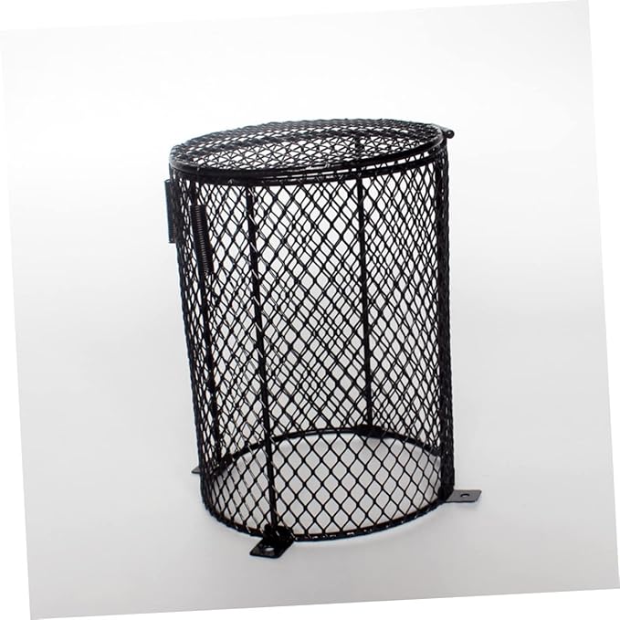 Kisangel Reptile Heat Lamp Scalding Lampshade Round Protective Cover for Reptile Cages Sturdy Black PET Lampshade for Safe Habitat Lighting Suitable for Bearded Dragons Snakes and Lizards
