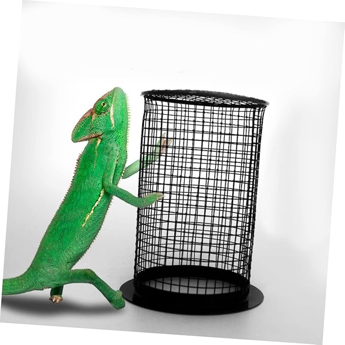 Amosfun Round -Scald Lamp Cover for Reptile Heating Light Black Reptile Lampshade Protects Against Burns Easy to Install Suitable for Terrariums