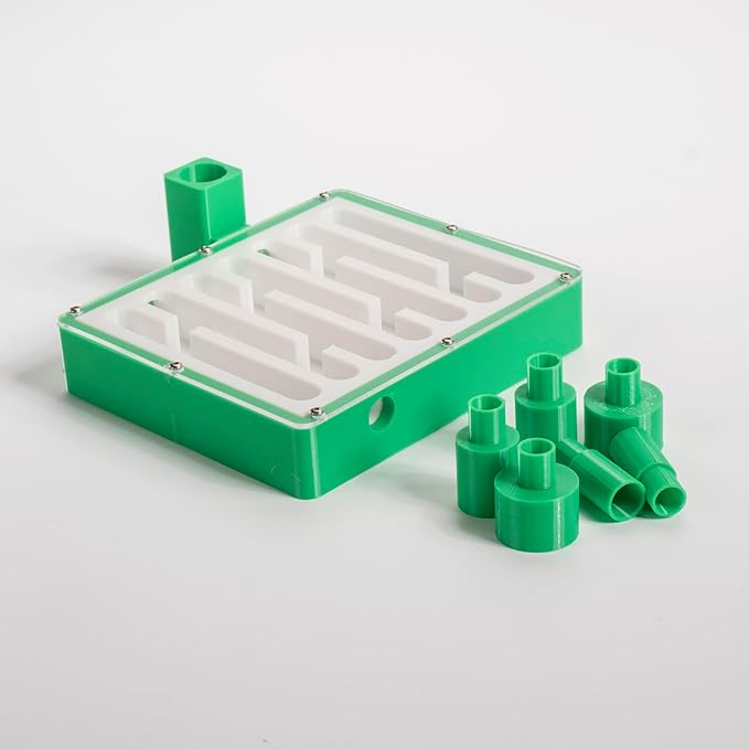 Professional Ant Farm Maze, Green and White Acrylic Formicarium with Water Feeder, 7-Channel Design, 10mm/15mm/20mm Connectors