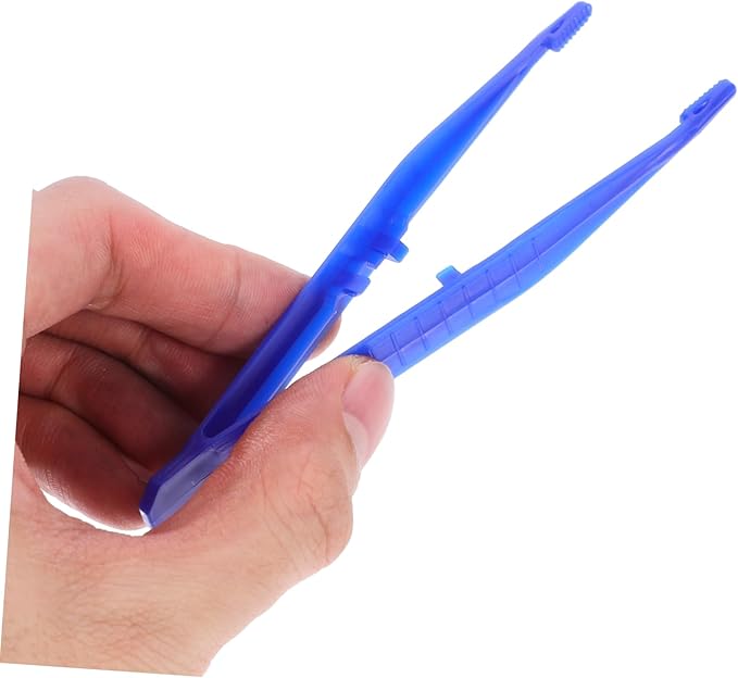 6pcs Reptile Accessories Long Tweezers for Aquarium Lizard Tank Feeding Tool Plastic Reptiles Food Clamp