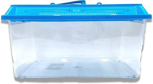 Needzo Hermit Crab Tank with Carrier Handles, Plastic Terrariums for Reptiles, Crabs, Lizards, and More, 12.5 inches