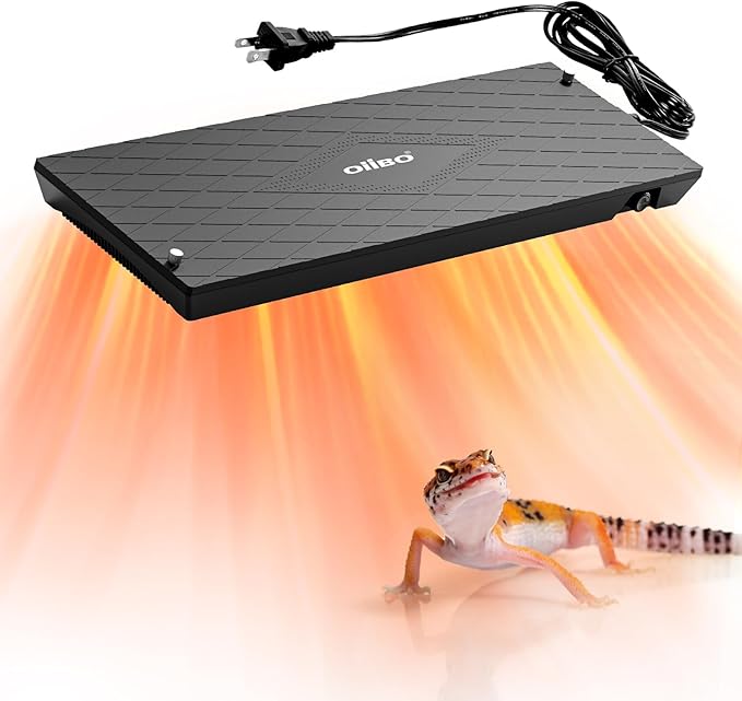 Oiibo Reptile Heat Panel Adjustable Temperature 60W Reptile Heater for Terrariums, Energy Efficient & Non-Light Reptiles Heating Plate for Snakes,Crested Gecko,Leopard,Turtles