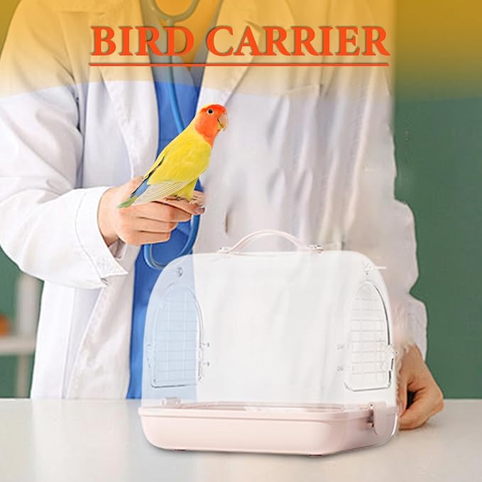 Bird Travel Cage - Portable Biird Carrier Backpack, Transparent Cockatiel Cage | Small Pet Carrier Bag with Shoulder Strap, Removable Cockatiel Travel Accessories, Transport Bag for Parakeet