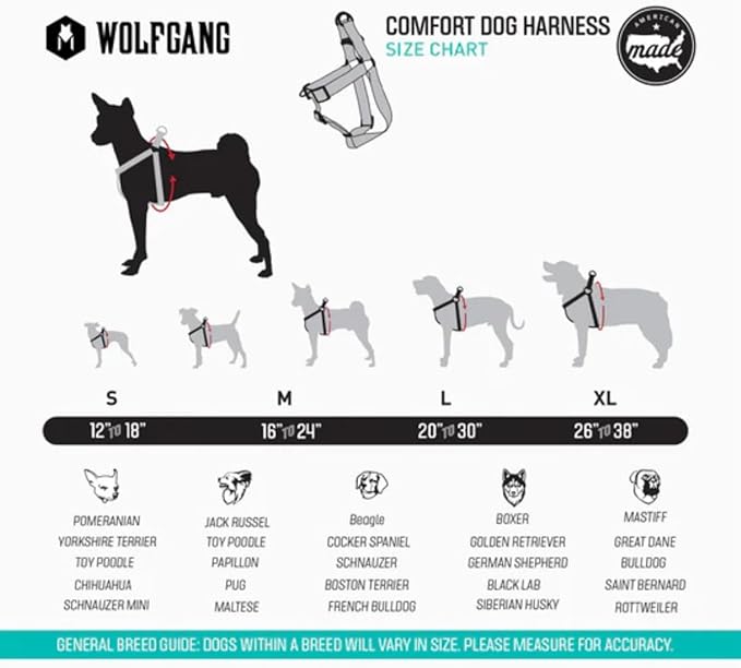 Wolfgang Heavy Duty Adjustable Dog Harness, Pull-Tested to Over 800 lbs for Walking & Training, ChevTech Print, Large