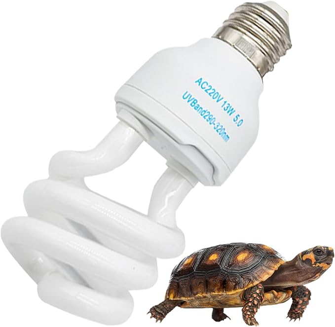 UVB Bulbs for Reptiles 5.0 UVB E27 Interface Subtropical Reptile Light Blue White Lighting Reptile Light Fixture for Turtle Chameleon, 13W