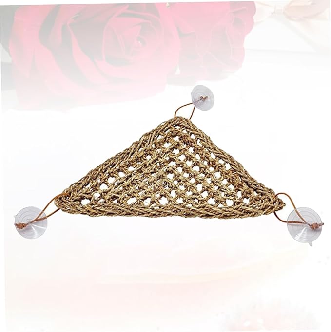 Abaodam Stable Triangle Hanging Bed for Reptiles Lizard Hammock Suckers for Small Crabs Geckos and Other Pets Comfortable Elevated Mat for Play and Rest