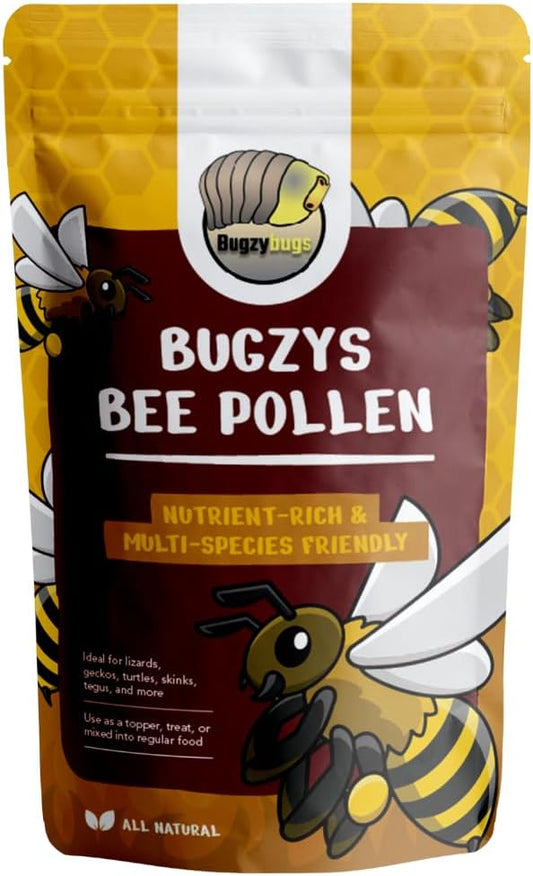 BugzyBugs Bee Pollen All-Natural Nutrient-Rich Supplement for Bearded Dragons, Reptiles, Isopods & Amphibians Mineral & Vitamin Booster
