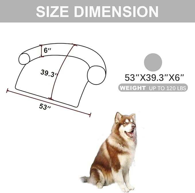 Tinaco Calming Dogs/Cats Bed Mats, Dog Pad Washable Removable Couch Cover, Plush Long Fur Mat for Pets, Waterproof Lining, Perfect for Small, Medium and Large Dogs and Cats (Light Gray, 53"x39")