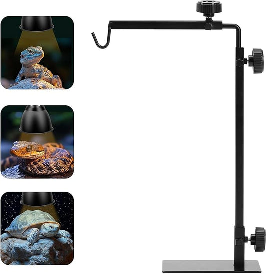 Simple Deluxe Reptile Light Stand Adjustable 14-26 inch Floor Lamp Holder, Metal Bracket for Reptile Tank & Terrarium Heating Light
