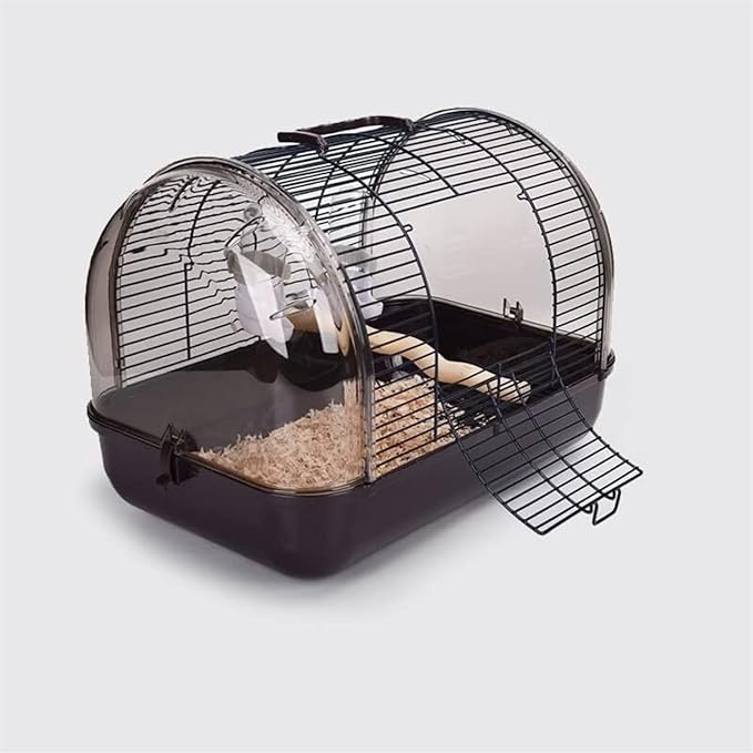 Bird Cage Parrot Cage Bird Cage Portable Pet Bird Travel Cage Creative Bird Carriers Durable Bird House Carrier for Balcony Flight Birdcage(Brown,CH)