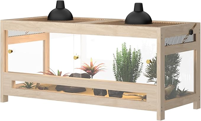 80 Gallon Reptile Tank 4x2x2 – Extra Large Bearded Dragon Enclosure with Mesh Top, Reptile Habitat & Terrarium for Lizards