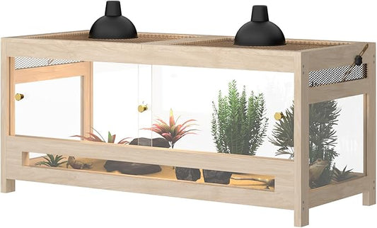 80 Gallon Reptile Tank 4x2x2 – Extra Large Bearded Dragon Enclosure with Mesh Top, Reptile Habitat & Terrarium for Lizards