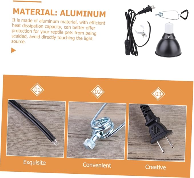 LIOOBO Turtle Lamp Cover Reptile Lamp Fixture Aluminum Dome Light Shade Easy Install 110v Us