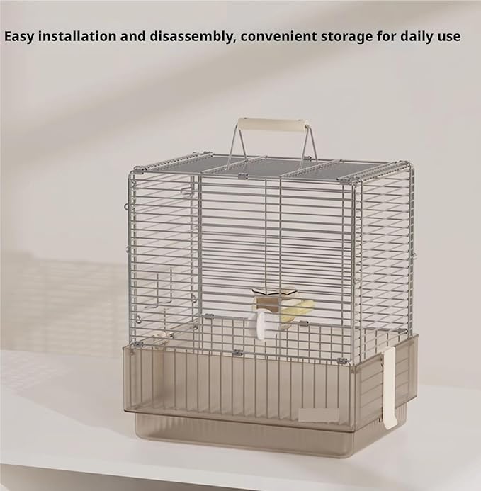 Bird Cage Parrot Cage Stainless Steel Folding Bird Travel Carrier Cage for Parrots Conures with Stand Flight Birdcage(Green)