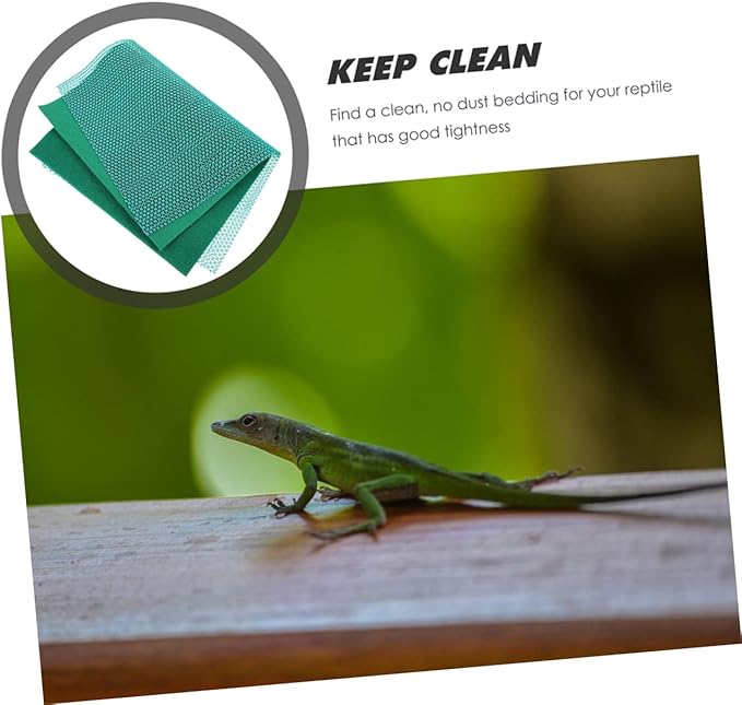 1 Set Reptile Terrarium Mat Green Turtle Carpet Easy to Clean Lizard Bedding Durable Substrate Liner for Snakes Turtles and Lizards Reusable and
