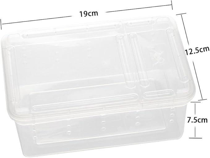OMEM Portable Reptile Terrarium Habitat for Mini Pet Houses Breathable Holes Stackable Container (2PCS-XS)