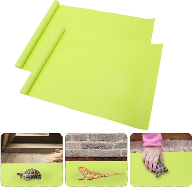 BESPORTBLE 2Pcs Reptile Mat Cuttable Washable Terrarium Bedding Pad for Bearded Dragon Leopard Gecko Snakes Reusable Non-Dusty Substrate Carpet for Tanks