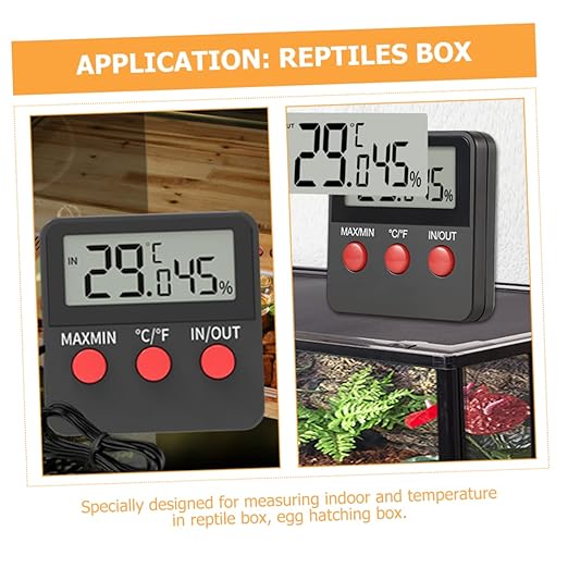 Holibanna 2sets Digital Hygrometer and Thermometer for Reptile Tanks Accurate Temperature and Humidity Measurement for Lizard and Snake Habitats Easy to Use and Durable
