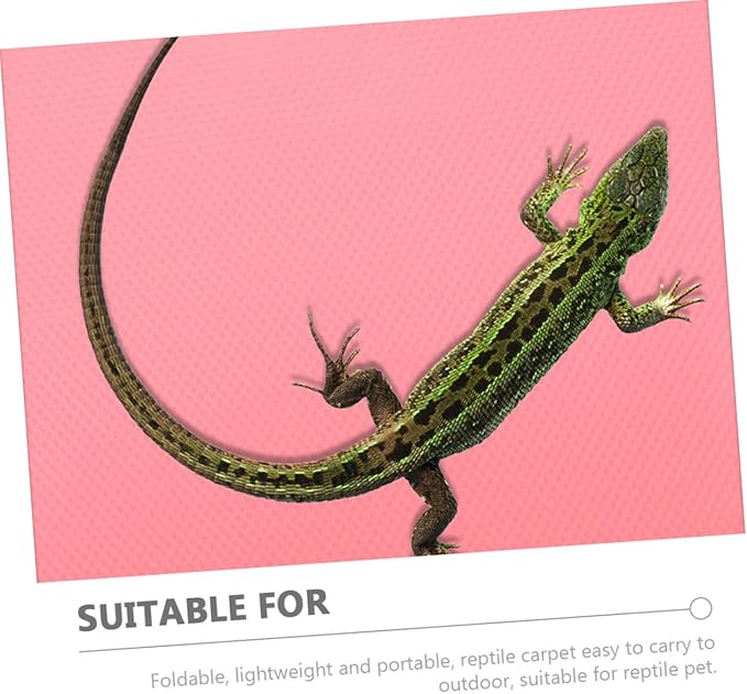 Toyvian Reptile Carpet Mat for Bearded Dragon Gecko Lizard and Snake Sturdy Tank Substrate Non-Slip Design for Reptile Terrariums and Habitats