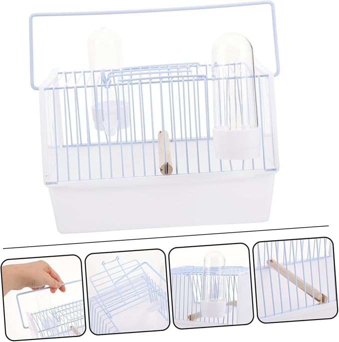 1set Portable Parrot Carrier Cage Lightweight Travel Cage Handle for Birds for Sightseeing Camping and Hiking Breathable Design for Comfort and Stability