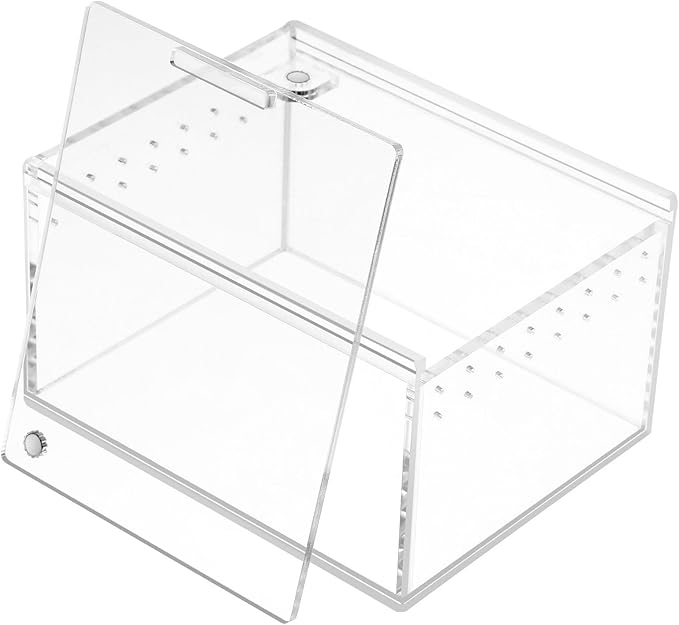 POPETPOP Reptile Breeding Box Reptile Feeding Container Aquarium Breeding Tank Transparent Feeding Box Terrarium Habitat for Snake Turtle Lizards