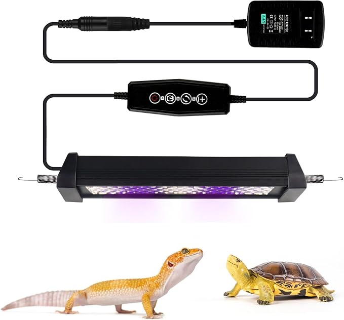 NANEEZOO UVB Reptile Light, Dimmable LED 10.0 UVB Lamp Fixture for Bearded Dragon Gecko Lizard Turtle Snake, Adjustable Brightness UVA UVB Light for Reptiles