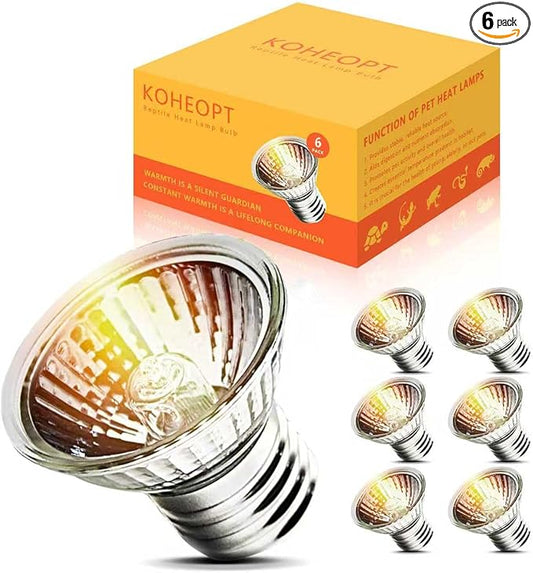 75W UVA UVB Bulbs, 6-Pack Light Turtle Heat Lamp for Reptiles and Amphibian Tanks, Terrariums and Cages, Fit E26 Heat Reptile Lamp,Works with Various Lamp Fixtures