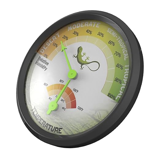 Abaodam High Precision Reptile Thermometer and Humidity Gauge Mechanical Hygrometer for Terrarium and Pet Boxes Easy Install No Battery Needed
