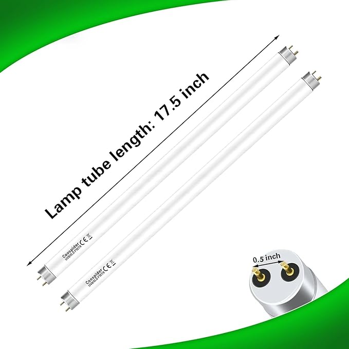 COOSPIDER UV 2-Pack UVB UVA Reptile Light 10.0 Bulb, 15W 18inch T8 Fluorescent Desert Lamp, UVA for Bearded Dragon Tortoise Reptile & Amphibian (T8 15W 18inch 10.0 Bulb G13)