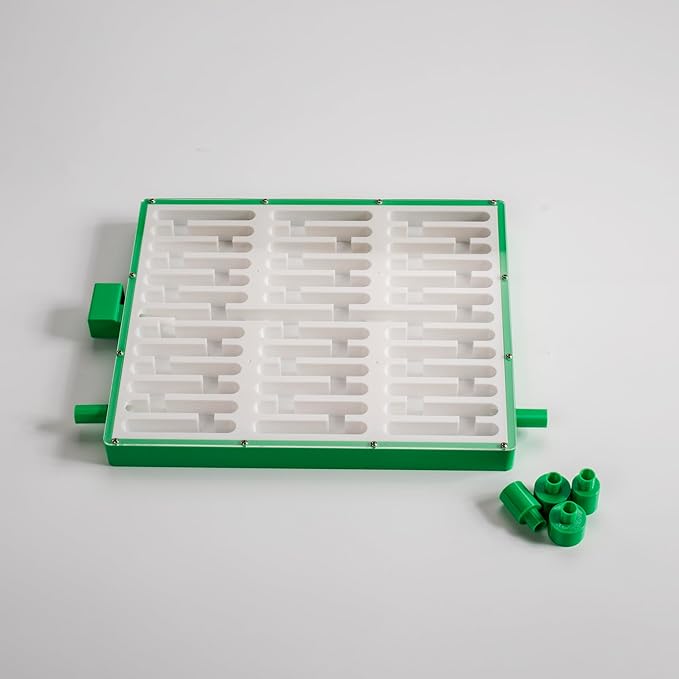Educational Ant Farm Observation Nest, White and Green, Large Flat Terrarium with 4 Extension Ports, 2 Feeding Areas