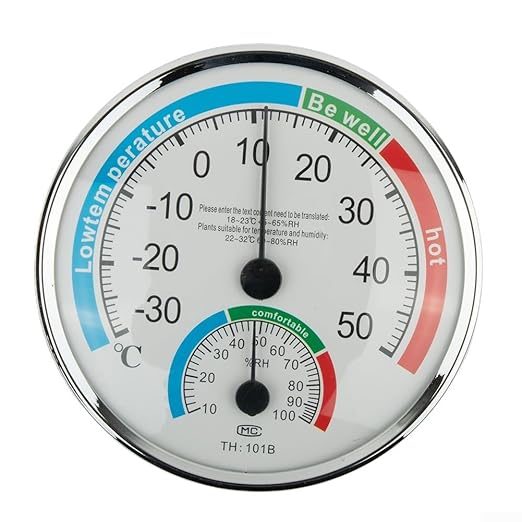 Analog Thermometer Hygrometer for Indoor Room Climate Control, Wall Mount or Stand Device with Comfort Display, No Battery Required for Home Office Greenhouse Sauna Terrarium, White(2pcs)