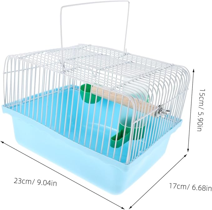 Portable Bird Carrier Cage with Water Dispenser Standing Perch and Food Tray for Parakeets Lovebirds Conures Cockatiels Small Travel Cage for Outdoor Use Lightweight and Easy to