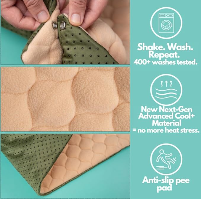 Hopp'd™ HutchLiner 2.0 Premium Guinea Pig Cage Liner Washable Fleece Bedding for Rabbits & Guinea Pigs | Waterproof, Odor Control, Cooling Mat, Anti-Slip Bunny Mat & Pee Pad | C&C Cages (2x4)